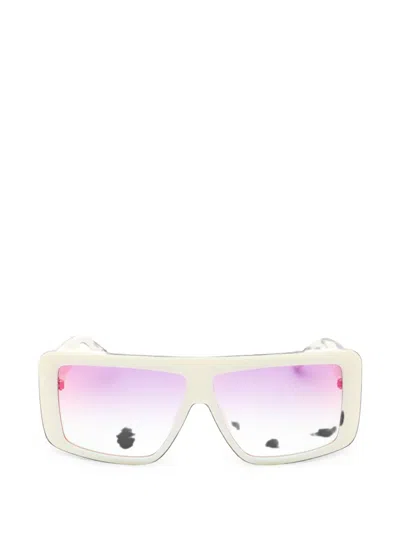 Guess Usa Rectangle-frame Chain-link Sunglasses In White