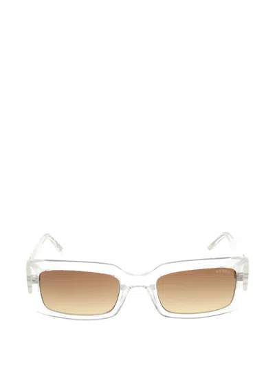 Guess Usa Rectangle-frame Sunglasses In Transparent
