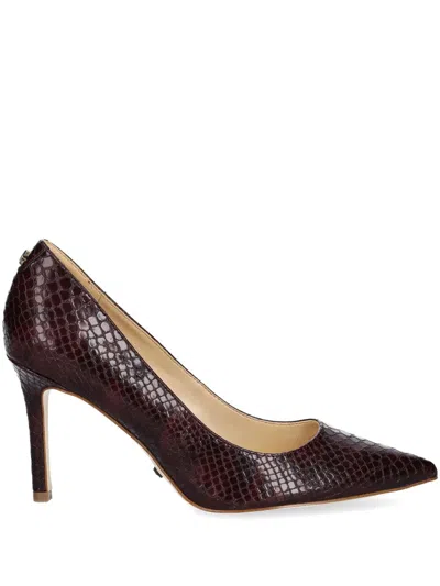 Guess Usa Reptile-effect Pumps In Red