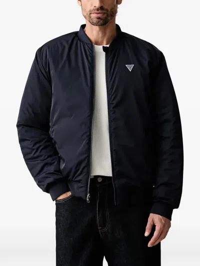 Guess Usa Reversible Quilted Bomber Jacket In Black