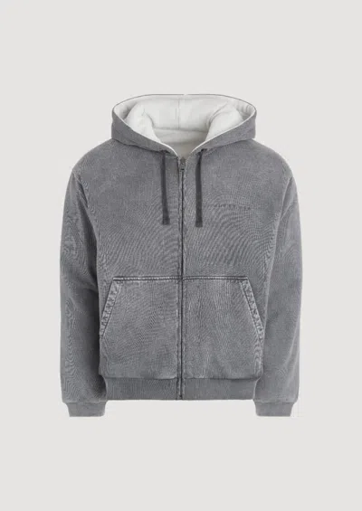 Guess Usa Reversible Zip Hoodie In Gray