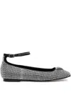 Guess Usa Rhinestone-embellished Ballerinas In Black
