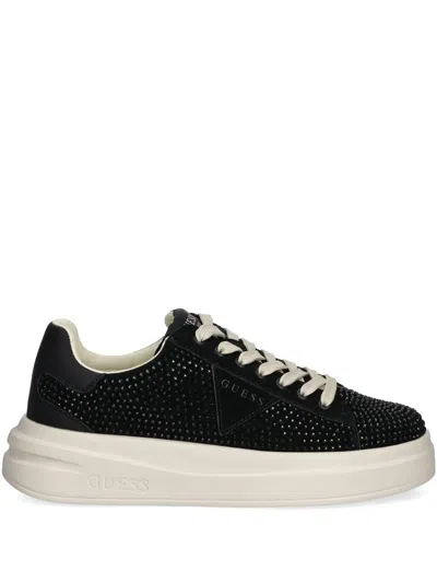 Guess Usa Rhinestone-embellished Sneakers In Black