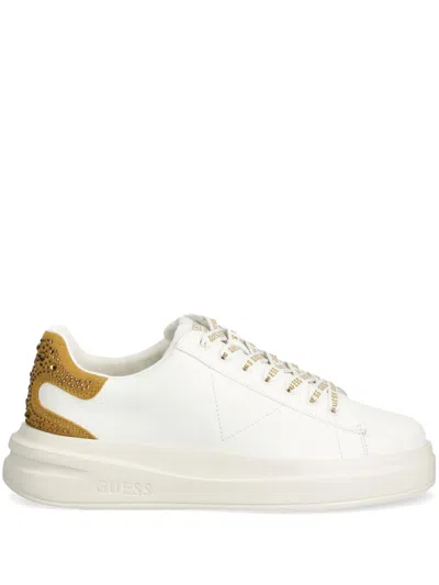 Guess Usa Rhinestone-embellished Sneakers In Weiss