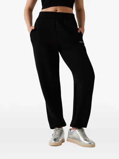 Guess Usa Rhinestone Logo Joggers In Black