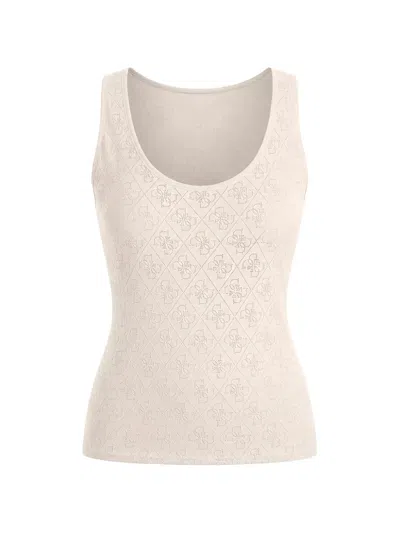 Guess Usa Rhinestone-embellished Logo-print Top In Multi