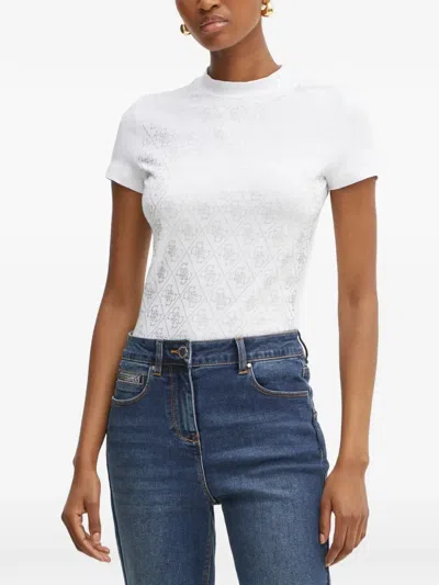 Guess Usa Rhinestone-embellished Monogram T-shirt