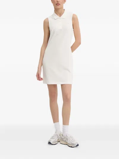 Guess Usa Rhinestone-embellished Polo-collar Mini Dress In White