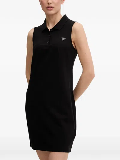 Guess Usa Rhinestone-embellished Sleeveless Mini Dress In Black