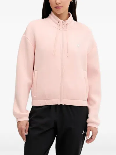 Guess Usa Rhinestone-embellished Zip-up Sweatshirt In Pink