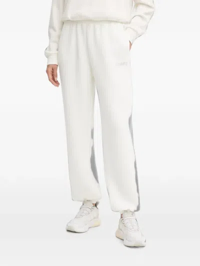 Guess Usa Rhinestone-logo Track Pants In White