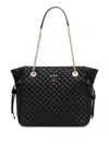 Guess Usa Rianee Eco Quilted Shopper Bag In Black