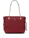 Guess Usa Rianee Eco Quilted Shopper Bag In Red