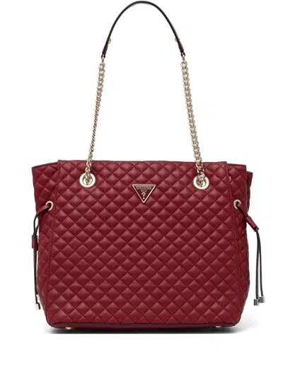 Guess Usa Rianee Eco Quilted Shopper Bag In Red