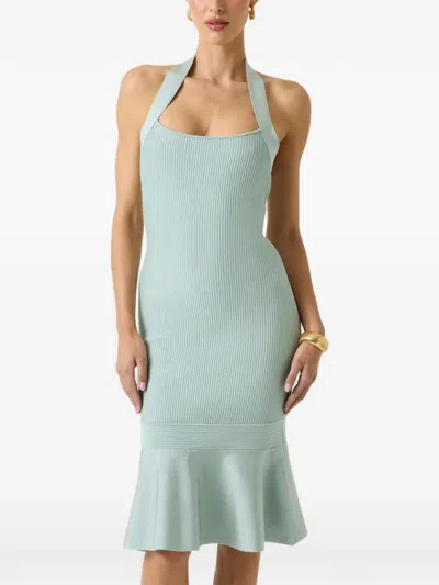 Guess Usa Ribbed Bandage Midi Dress In Blue