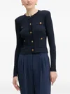 Guess Usa Ribbed Button-embellished Cardigan In Blue