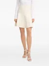 Guess Usa Ribbed-flared Mini Skirt In White