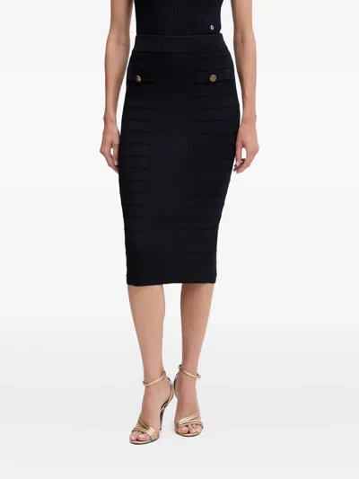 Guess Usa Ribbed-knit Skirt In Black