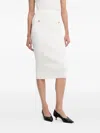 Guess Usa Ribbed Midi Skirt In White