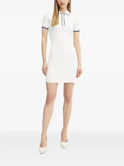 Guess Usa Ribbed Polo Mini Dress In White