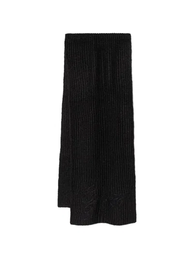 Guess Usa Ribbed-knit Logo-embroidered Scarf In Pink