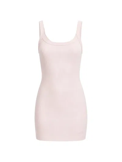Guess Usa Ribbed-knit Sleeveless Mini Dress In White