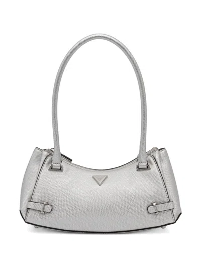 Guess Usa Rosalba Buckle-detail Tote Bag In Silver
