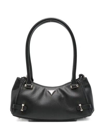 Guess Usa Rosalba Logo-plaque Shoulder Bag In Black