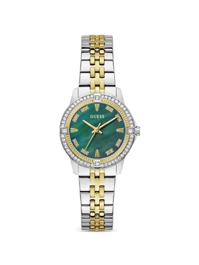 Guess Usa Round-case 32mm Watch In Multi