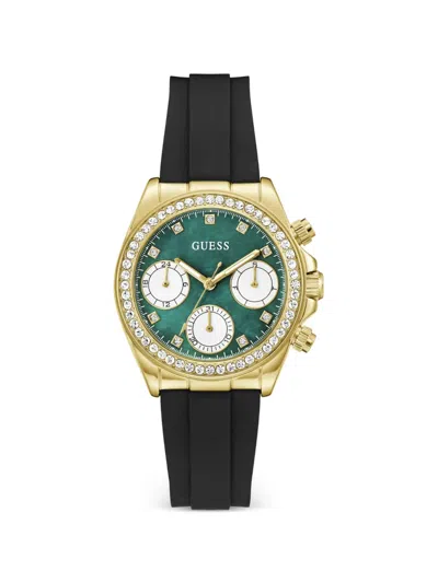 Guess Usa Round-case 36mm Watch In Black