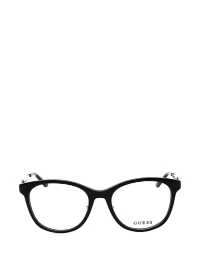 Guess Usa Round-frame Glasses In Black