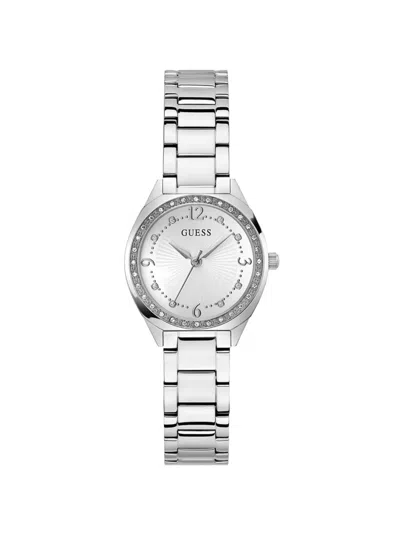 Guess Usa Round-shape 30mm Watch In Metallic