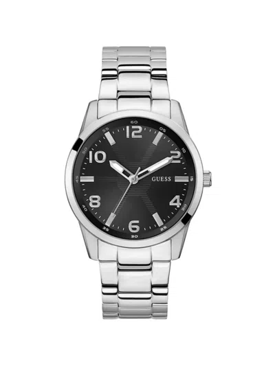 Guess Usa Round-shape 42mm Watch In Silver