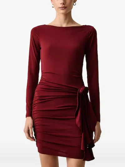 Guess Usa Ruched Open-back Mini Dress In Red