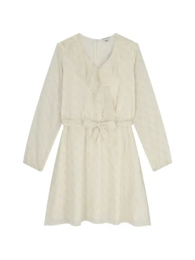 Guess Usa Kids' Ruffled Bow Dress In Neutral