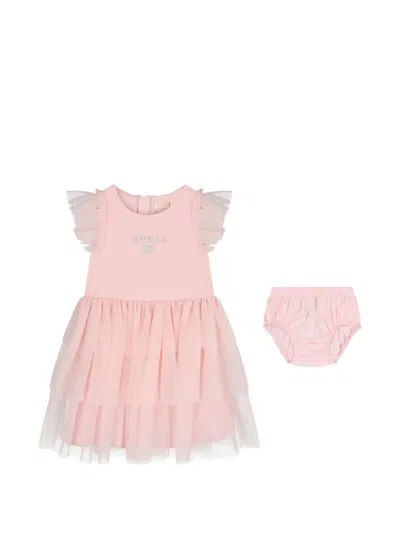 Guess Usa Babies' Ruffled Tiered Dress Set In Pink
