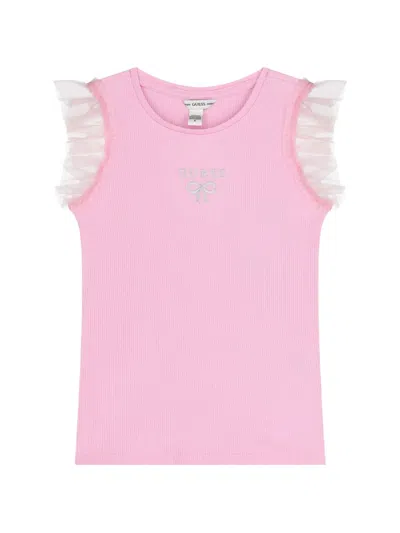 Guess Usa Kids' Ruffled Top In Purple