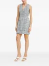 Guess Usa Sadie Tweed Button-front Mini Dress In Gray