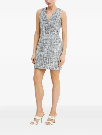 Guess Usa Sadie Tweed Button-front Mini Dress In Gray