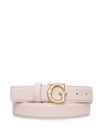 Guess Usa Sally G Logo-plaque Buckle Belt In Red
