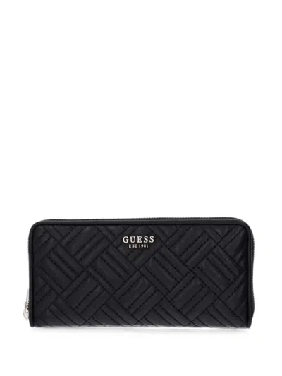 Guess Usa Sally Quilted Wallet In Black