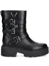 Guess Usa Salvo Buckle-detail Platform Boots In Animal Print