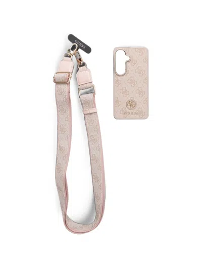 Guess Usa Samsung Galaxy S26 Logo-print Strap Phone Case In Neutral