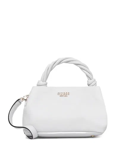 Guess Usa Sansa Twisted-handle Tote Bag In White