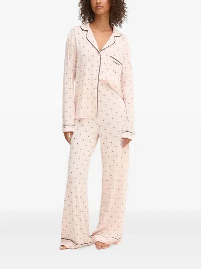 Guess Usa Sasha Logo-print Pyjamas In Pink