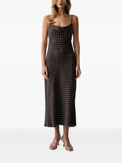 Guess Usa Satin Midi Dress In Black