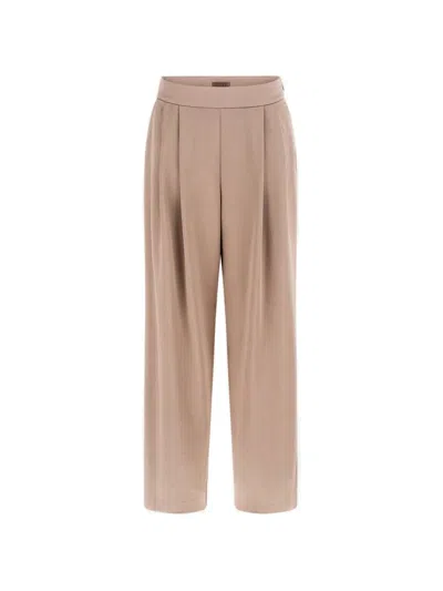 Guess Usa Satin Wide Leg Pants In Brown