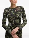 Guess Usa Sequin-detail Floral-pattern Mini Dress In Black