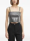 Guess Usa Sequin-embellished Corset Top In Gray