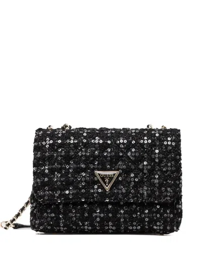 Guess Usa Sequin-embellished Crossbody Bag In Black